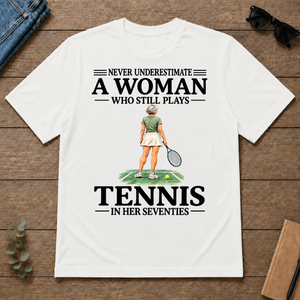A Woman Still Plays Tennis In Her Seventies - white - TS2D-White