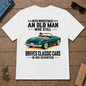 An Old Man Still Drives Classic Cars In His 70s - white - TS2D-White