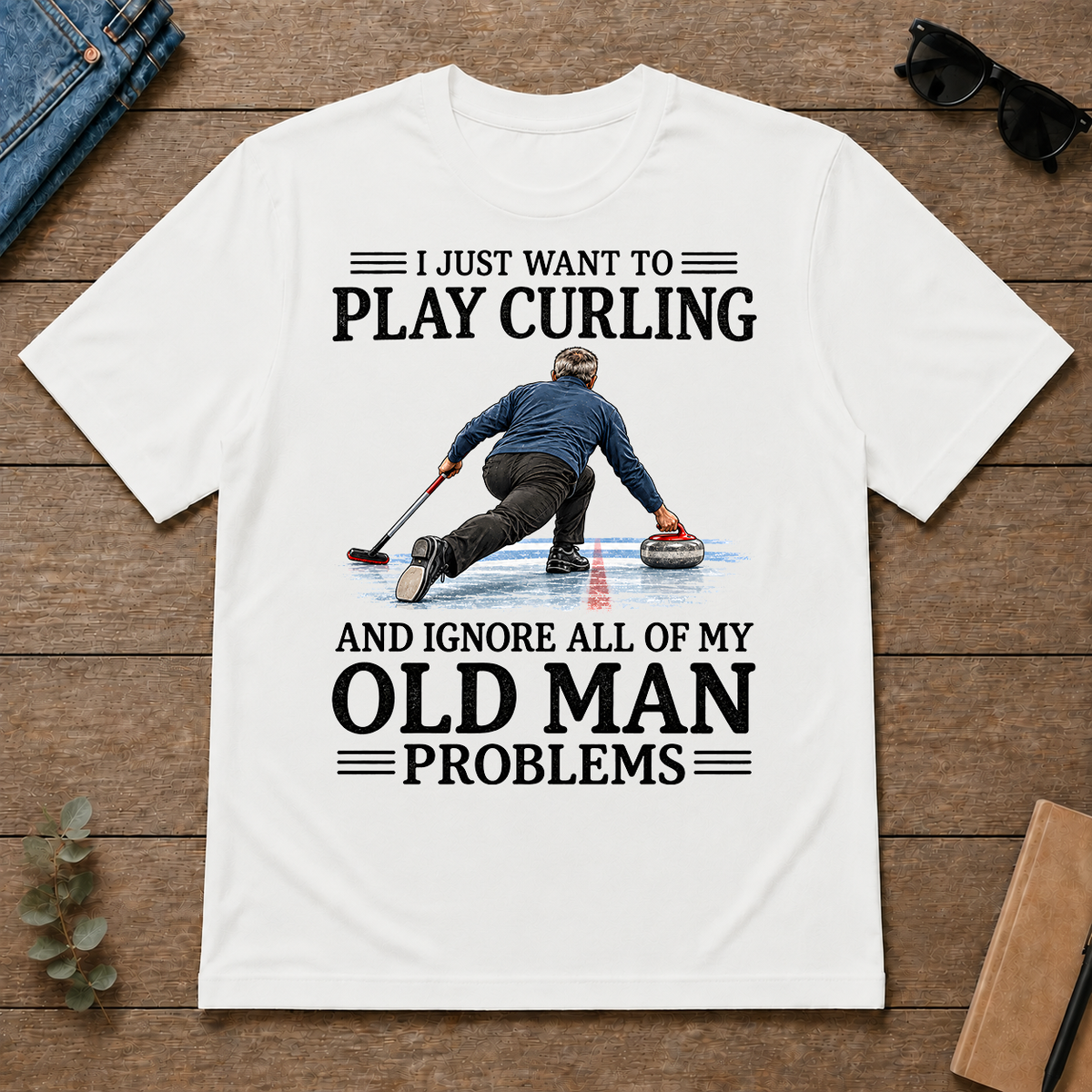 I Just Want To Play Curling - white - TS2D-White