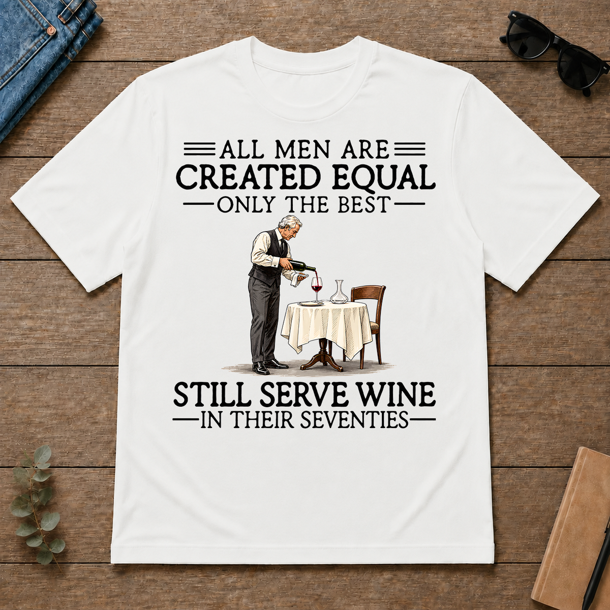 All Men Are Created Equal Only The Best Still Serve Wine 70s - white - TS2D-White