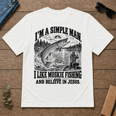 I like Muskie Fishing Believe In Jesus - white - TS2D-White