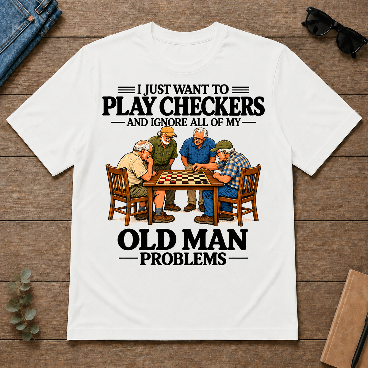 I Just Want To Play Checker - white - TS2D-White