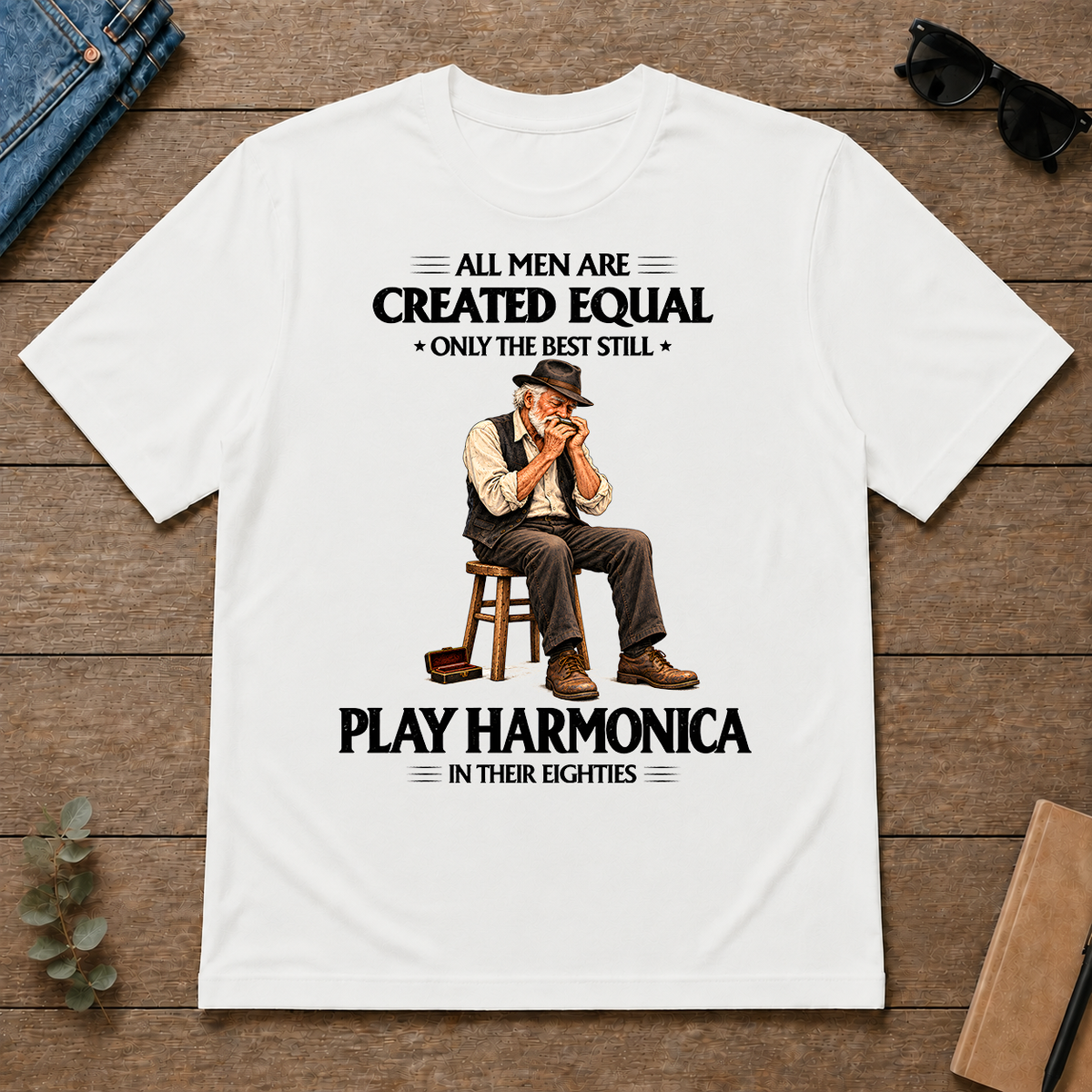 Best Harmonica Players in Their Eighties - white - TS2D-White