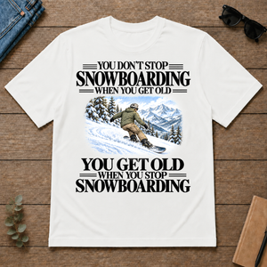 Don't Stop Snowboarding Vintage Art - white - TS2D-White