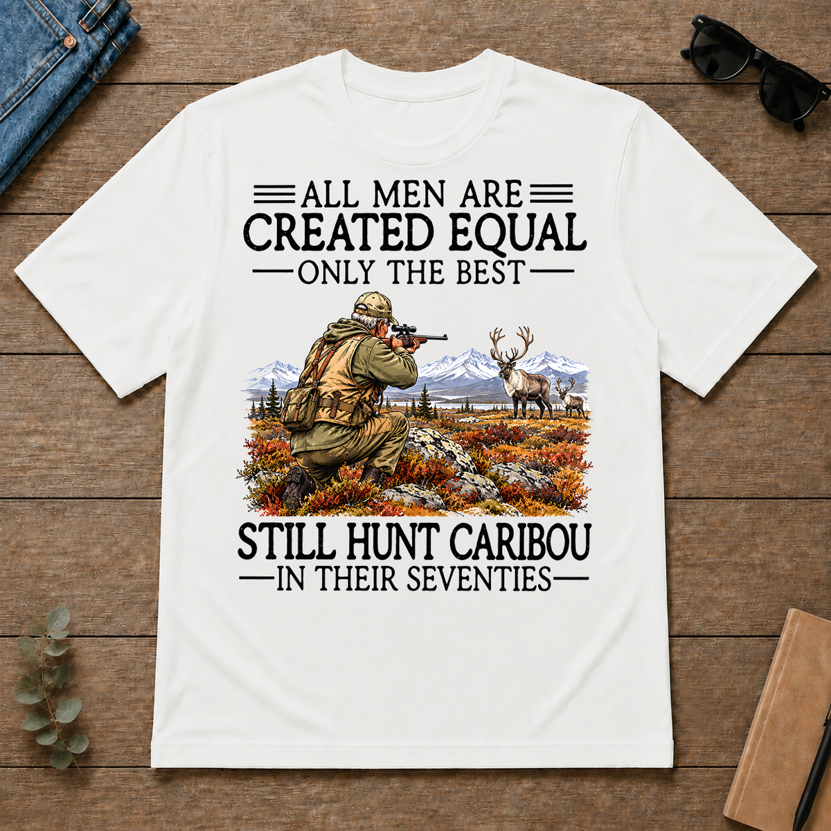 All Men Are Created Equal Caribou Hunting 70s - white - TS2D-White