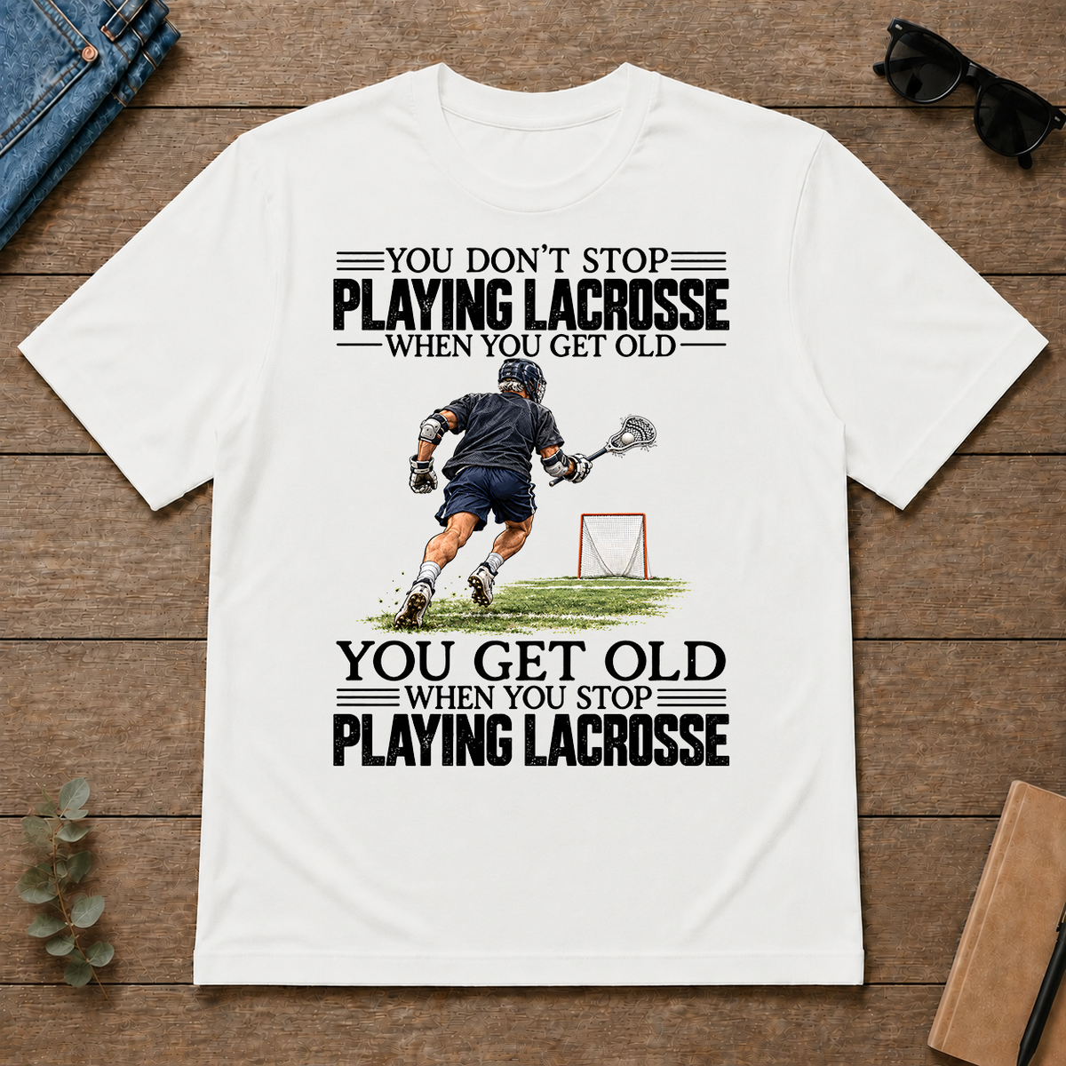 Vintage You Get Old When You Stop Playing Lacrosse - white - TS2D-White