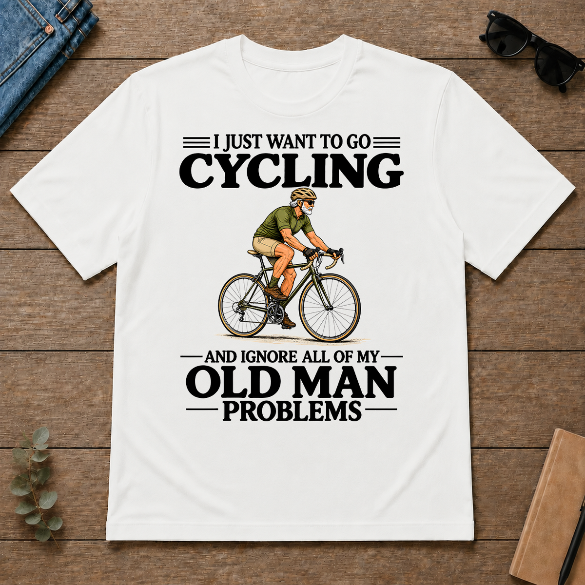 I Just Want To Go Cycling Vintage - white - TS2D-White