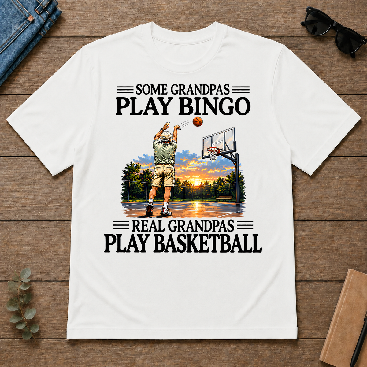 Some Grandpas Play Bingo Real Grandpas Play Basketball - white - TS2D-White