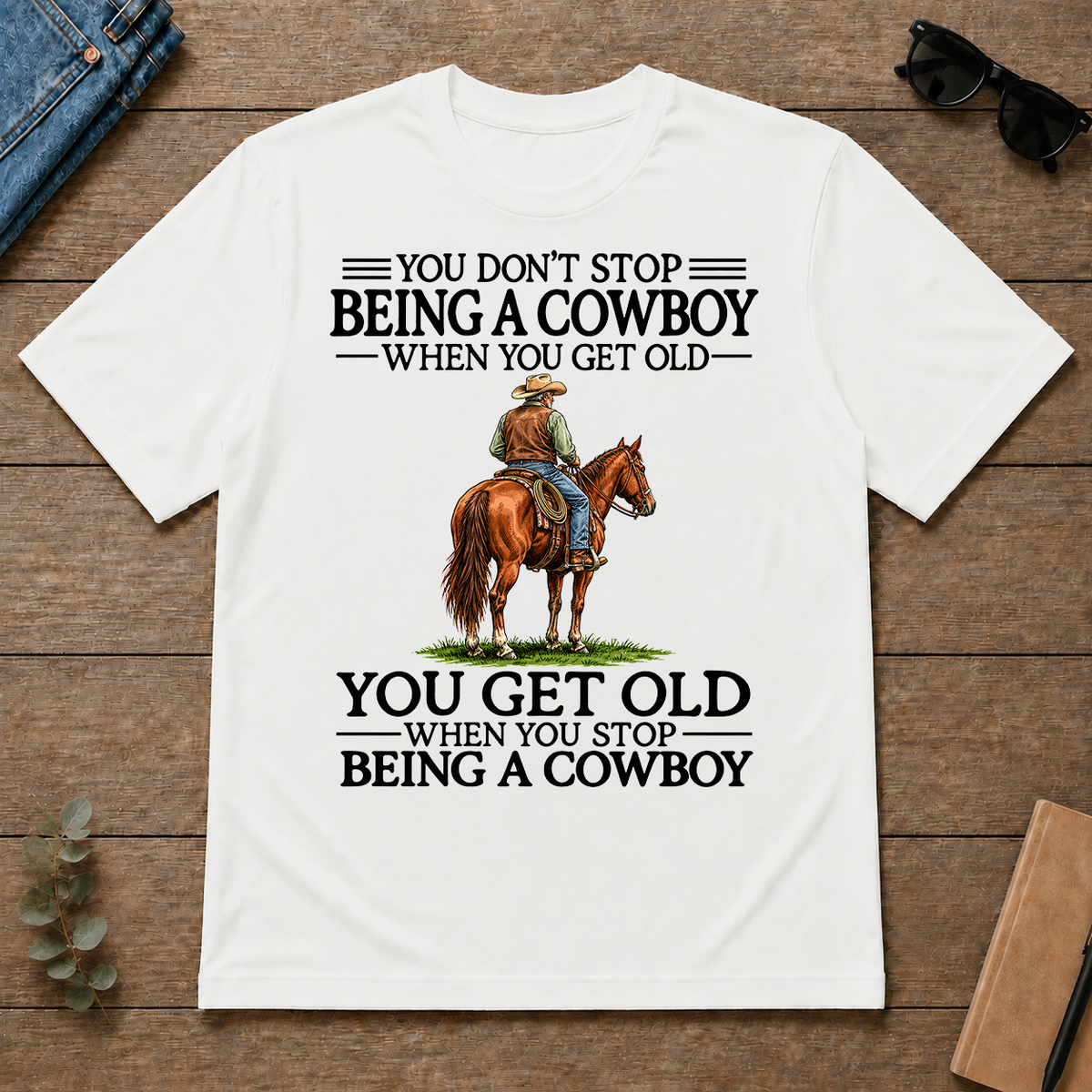 Don't Stop Cowboy - white - TS2D-White