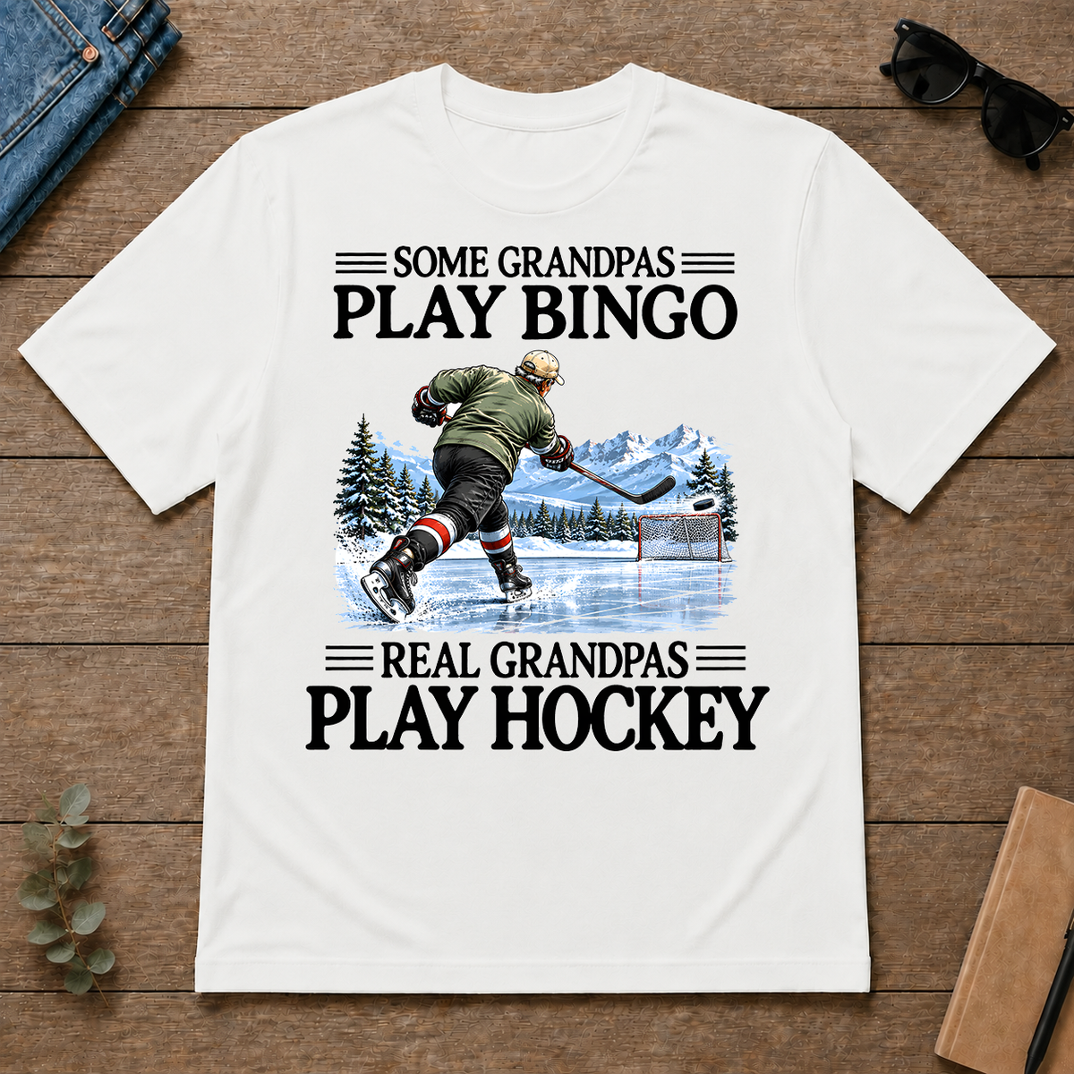 Some Grandpas Play Bingo Real Grandpas Play Hockey - white - TS2D-White