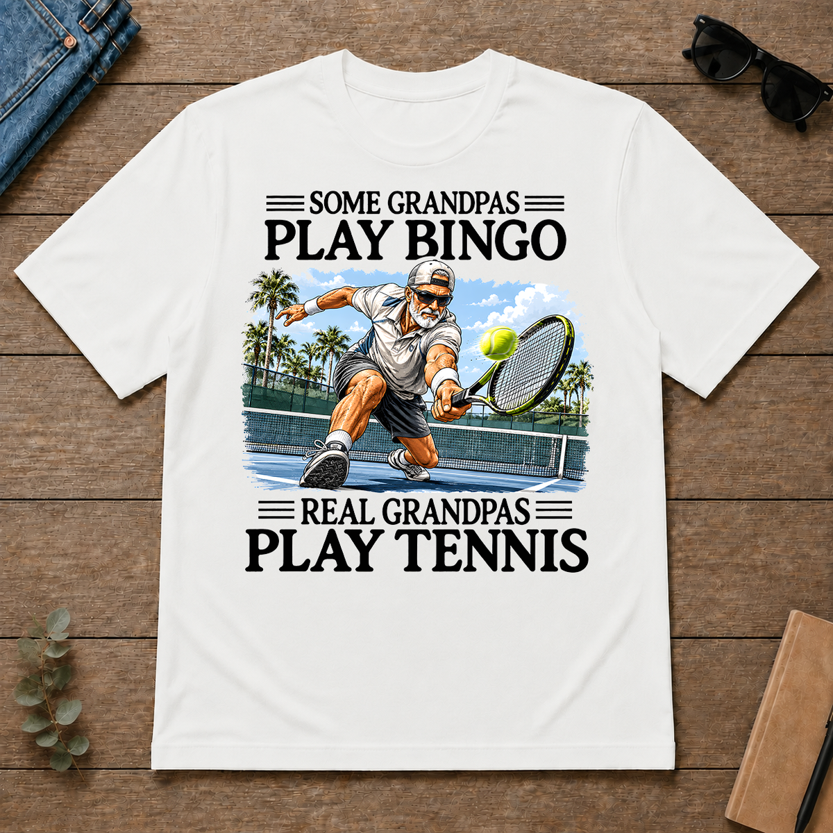 Some Grandpas Play Bingo Real Grandpas Play Tennis - white - TS2D-White