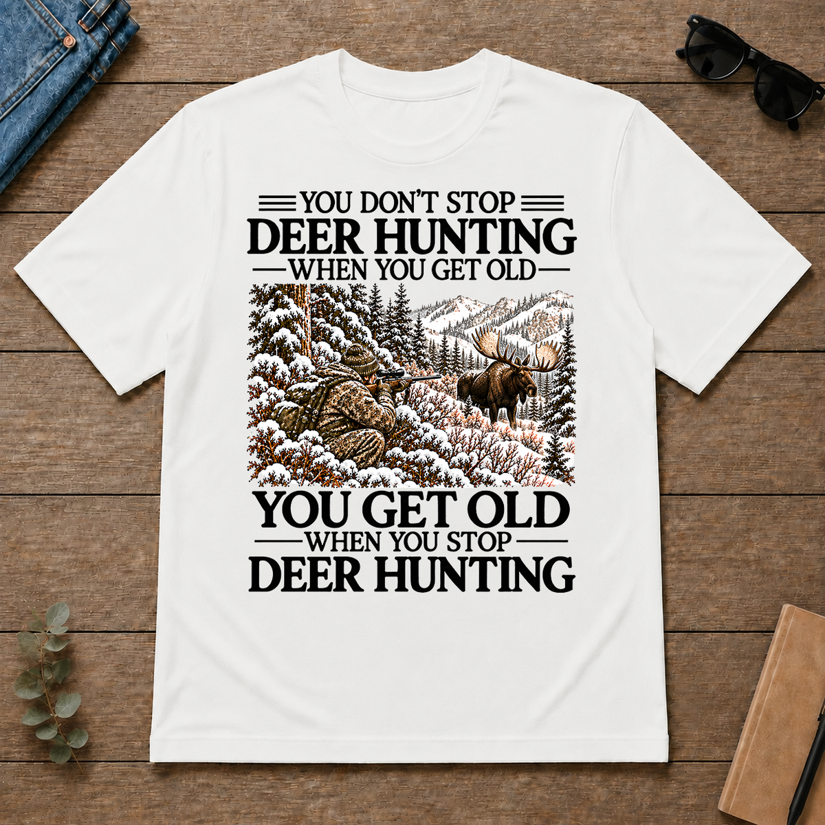 Don't Stop Moose Hunting Snow - white - TS2D-White