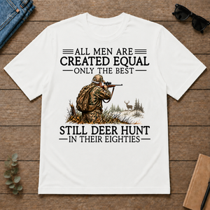 All Men Are Created Equal Deer Hunting 80s - white - TS2D-White