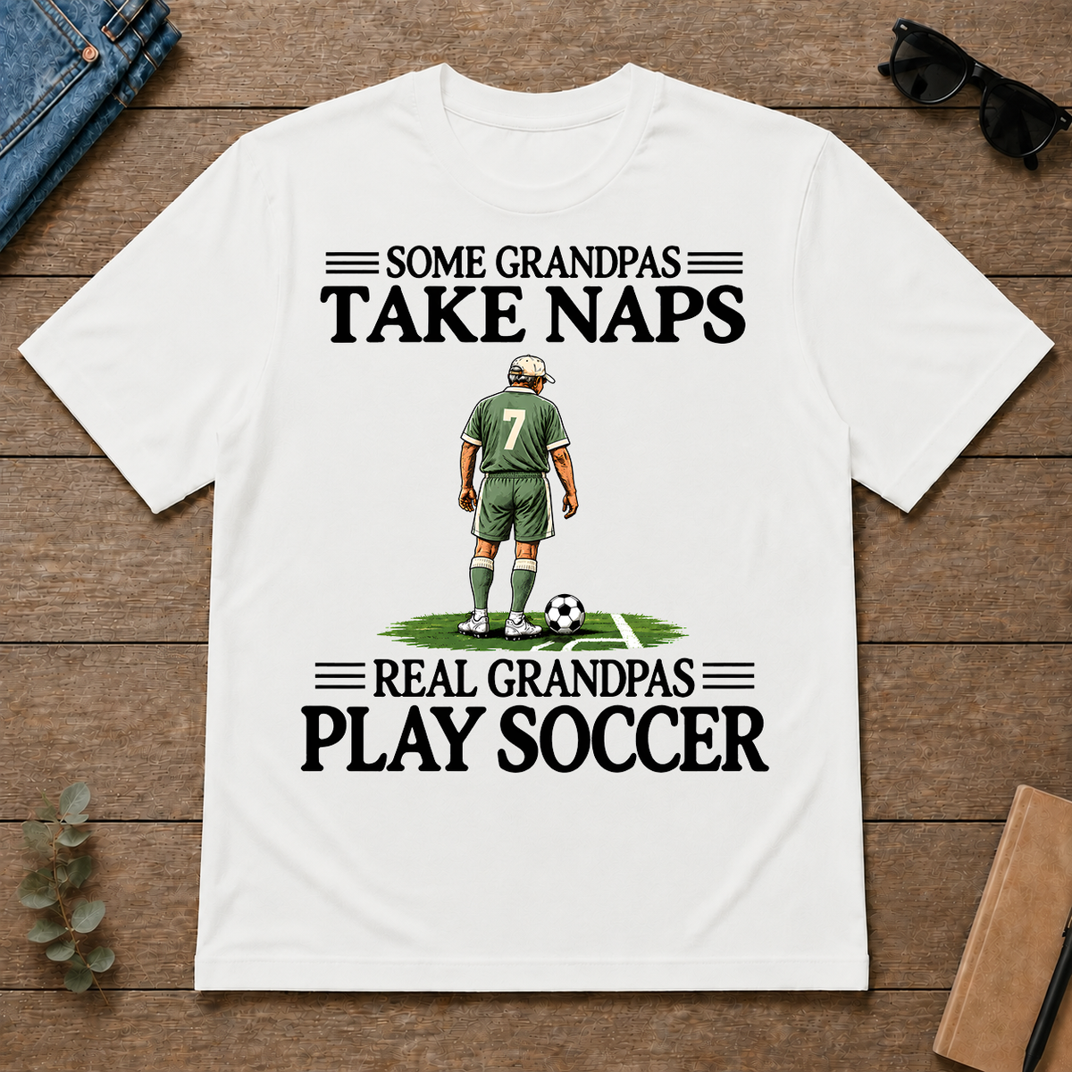 Real Grandpas Play Soccer Vintage - white - TS2D-White