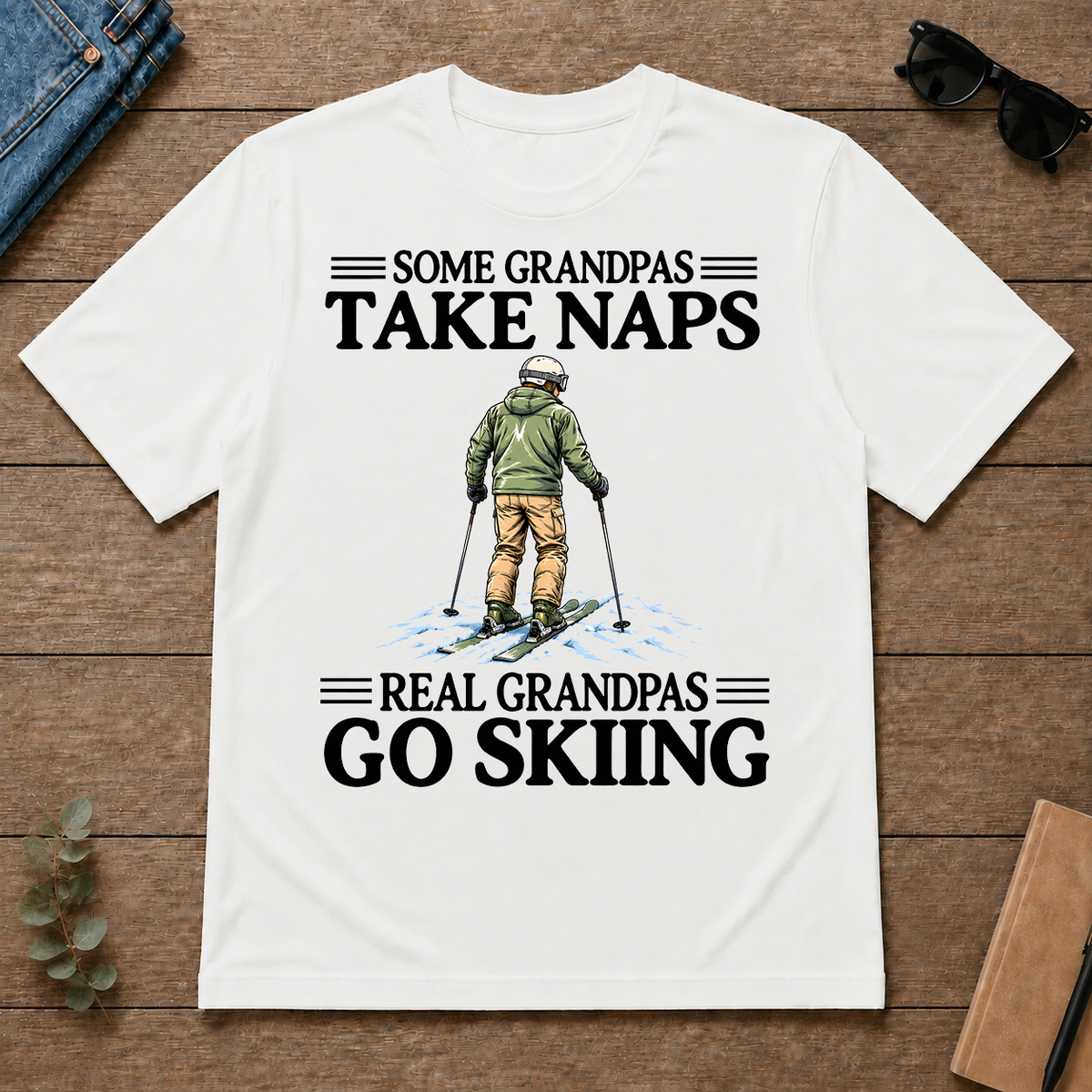 Real Grandpas Go Skiing Vintage - white - TS2D-White