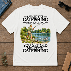 Don't Stop Cat Fishing Vintage - white - TS2D-White
