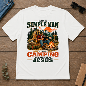 I Like Camping And Believe In Jesus - white - TS2D-White