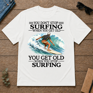 Don't Stop Surfing Vintage Art - white - TS2D-White