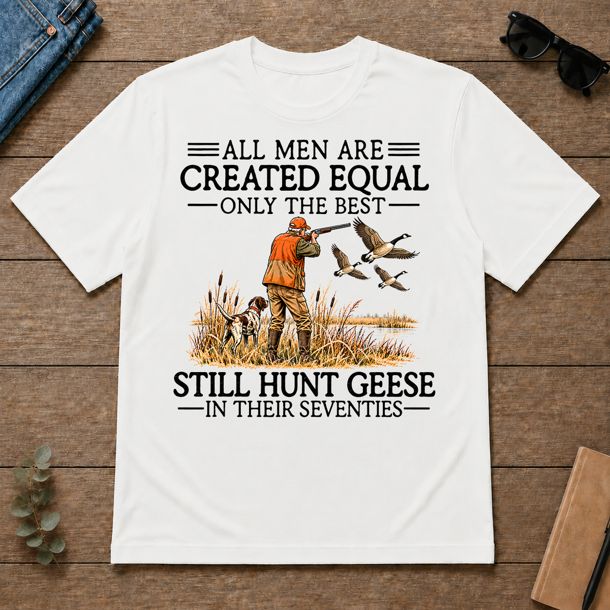All Men Are Created Equal Geese Hunting 70s - white - TS2D-White