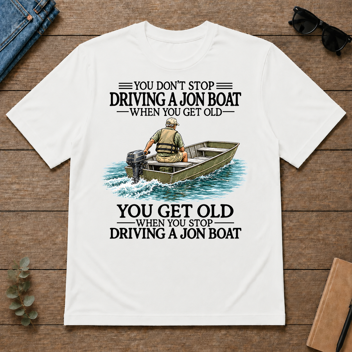 Don't Stop Jon Boat - white - TS2D-White