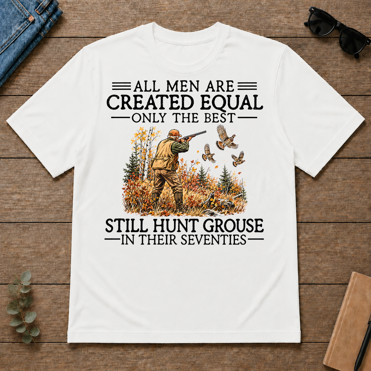 All Men Are Created Equal Grouse Hunting 70s - white - TS2D-White