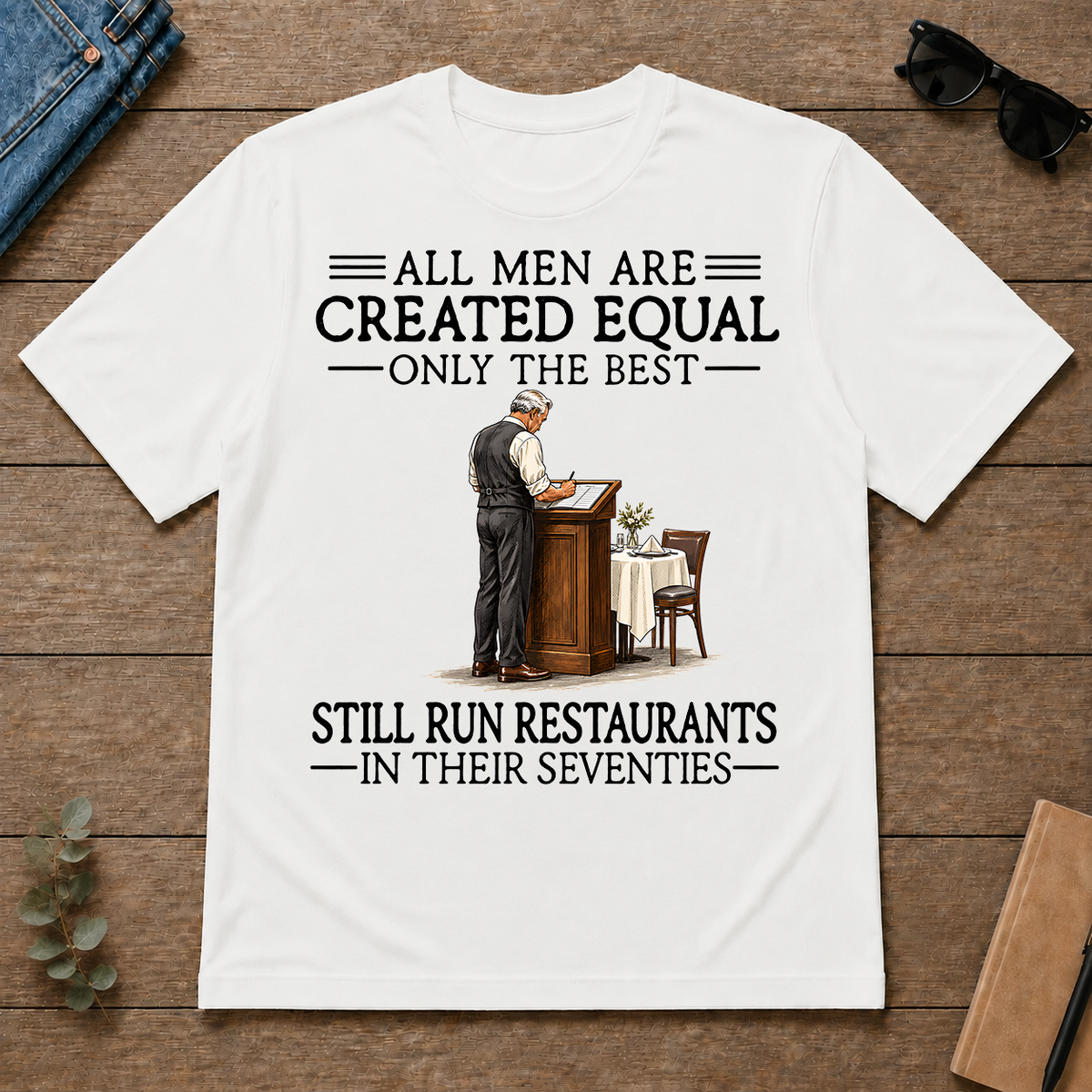 All Men Are Created Equal Only The Best Still Run Restaurants 70s - white - TS2D-White