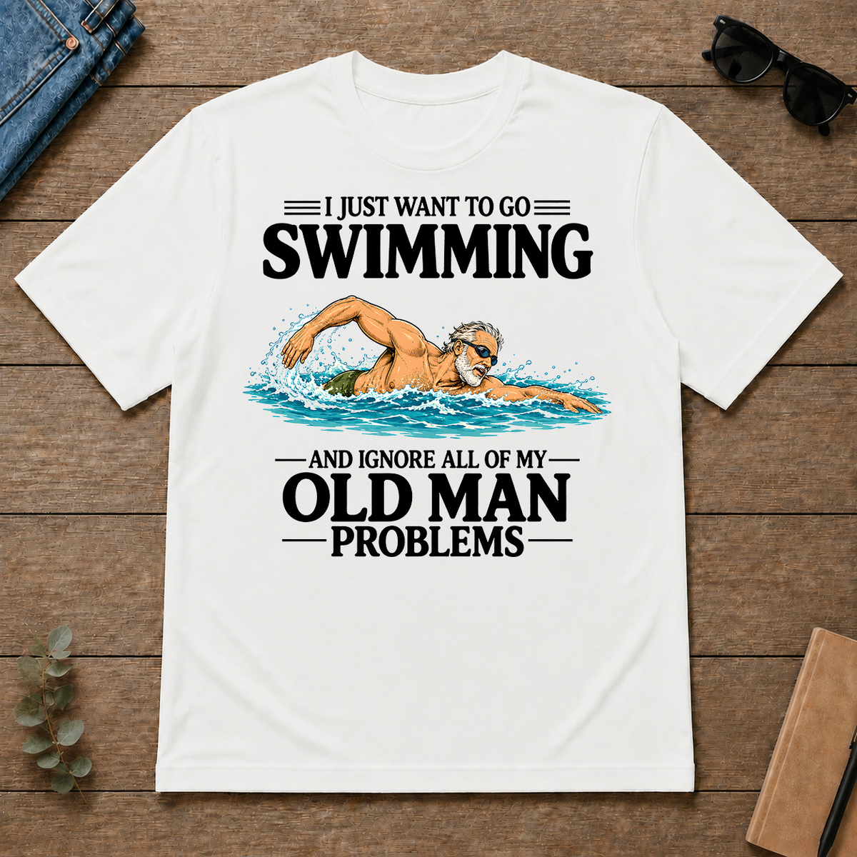 I Just Want To Go Swimming Vintage - white - TS2D-White