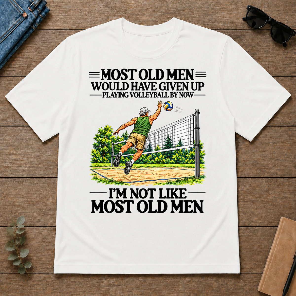 Most Old Man Would Have Given Up Playing Volleyball - white - TS2D-White