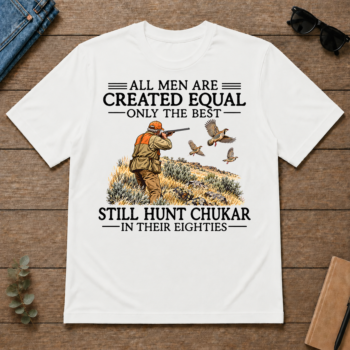 All Men Are Created Equal Chukar Hunting 80s - white - TS2D-White