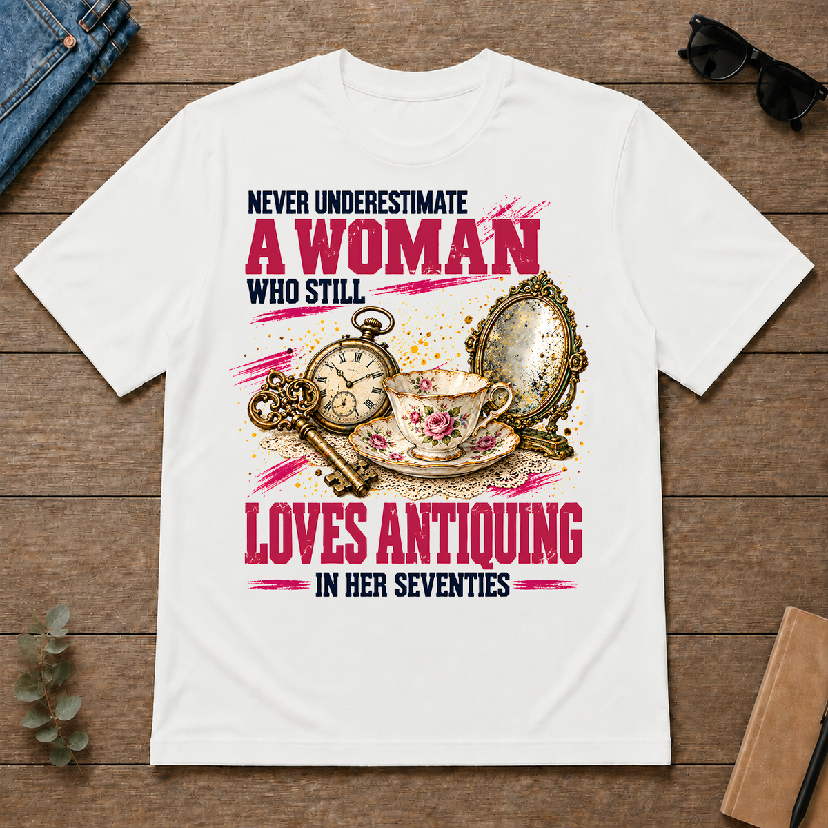 A Woman Still Loves Antiquing In Her Seventies - white - TS2D-White