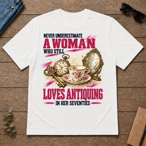 A Woman Still Loves Antiquing In Her Seventies - white - TS2D-White