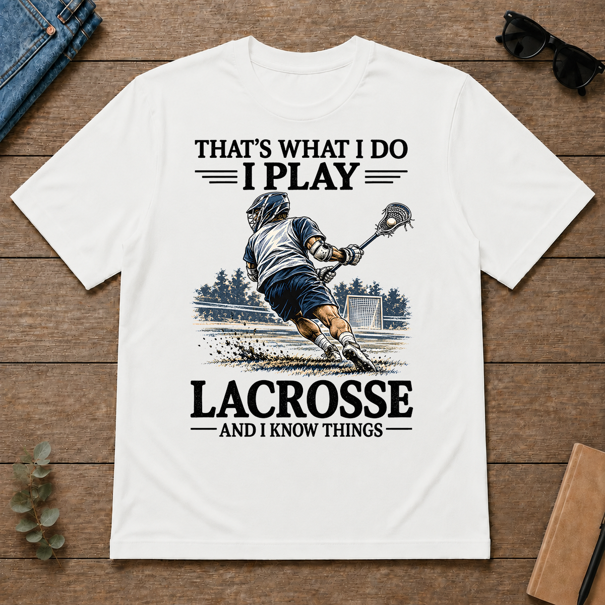 I Play Lacrosse And I Know Things - white - TS2D-White