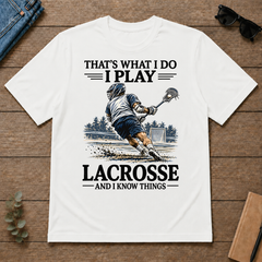I Play Lacrosse And I Know Things - white - TS2D-White