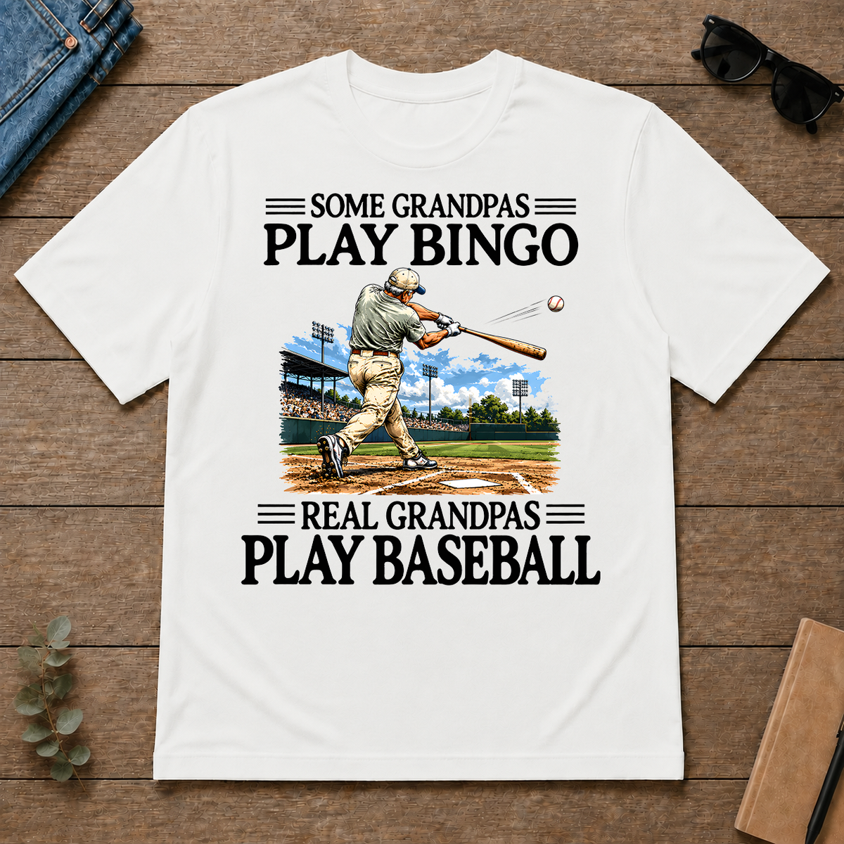 Some Grandpas Play Bingo Real Grandpas Play Baseball - white - TS2D-White