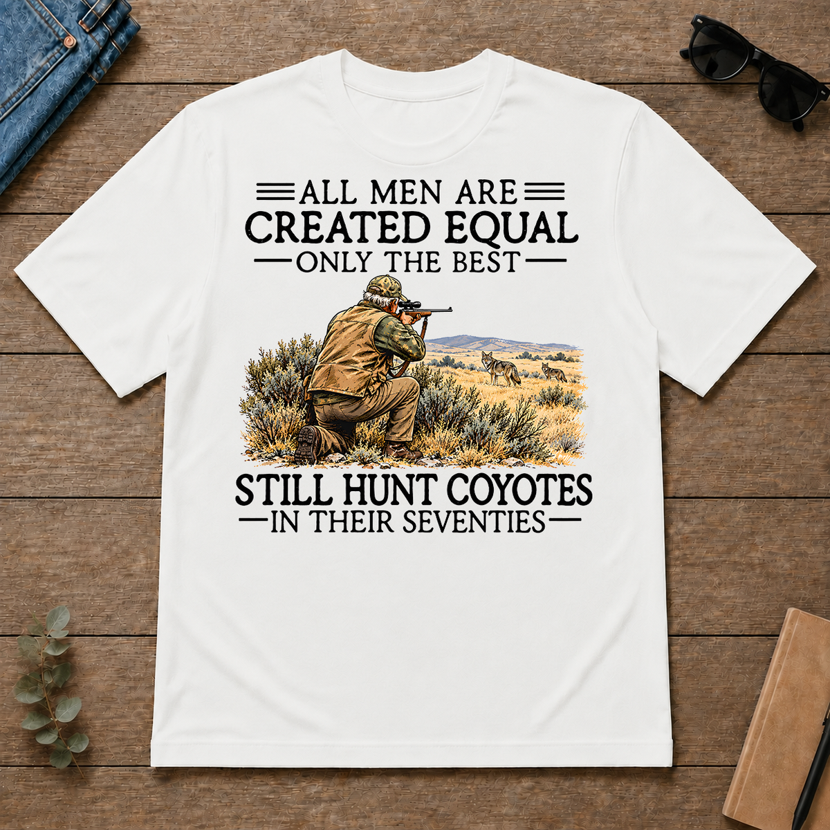 All Men Are Created Equal Coyote Hunting 70s - white - TS2D-White