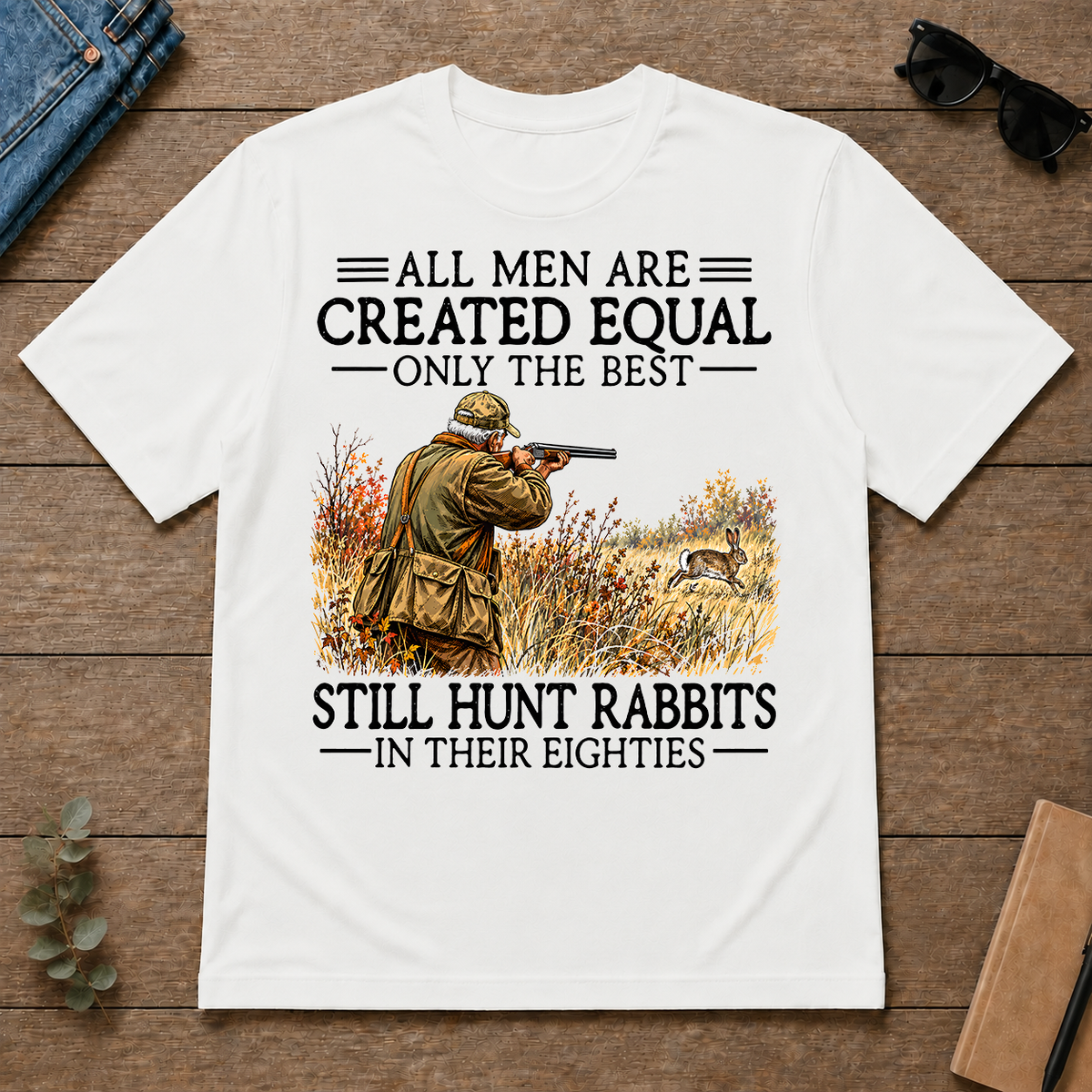 All Men Are Created Equal Rabbit Hunting 80s - white - TS2D-White