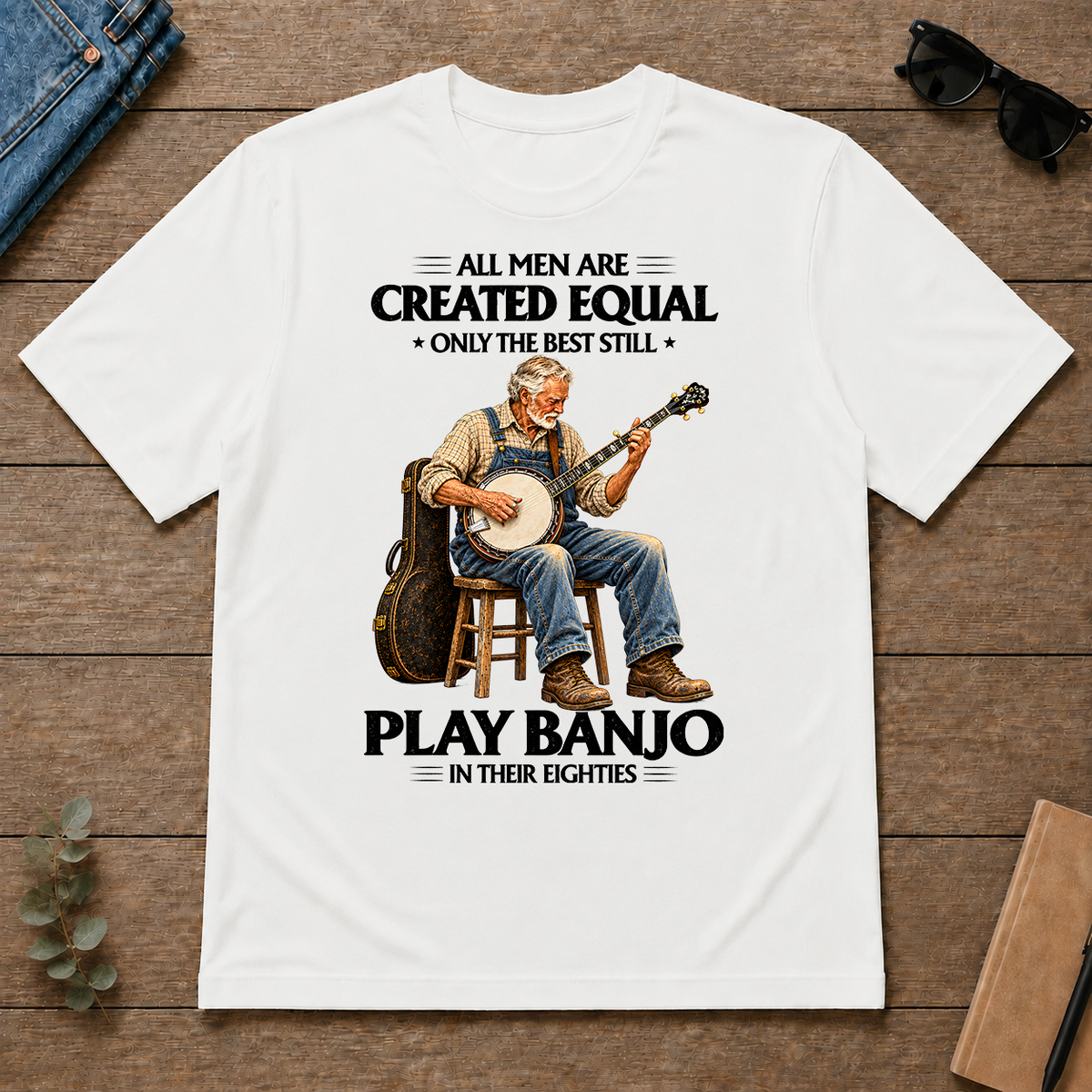 Best Banjo Players in Their Eighties - white - TS2D-White