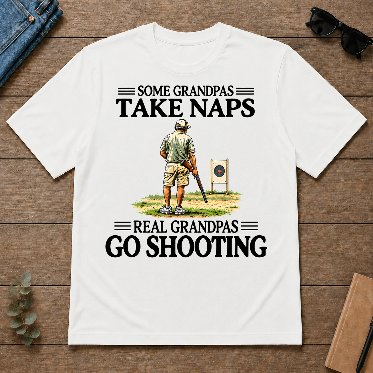 Real Grandpas Go Shooting Vintage - white - TS2D-White