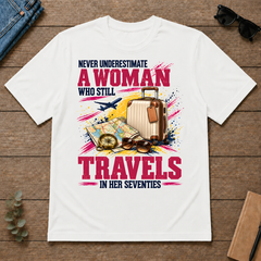 A Woman Still Travels In Her Seventies - white - TS2D-White