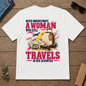 A Woman Still Travels In Her Seventies - white - TS2D-White