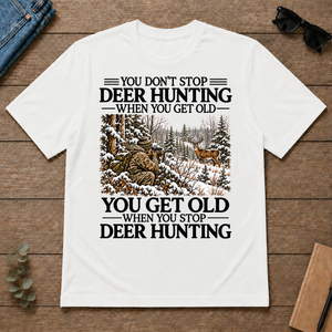 Don't Stop Whitetail Deer Hunting Snow - white - TS2D-White