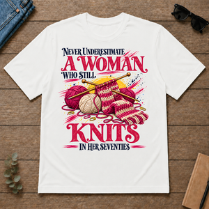 A Woman Still Knits In Her Seventies - white - TS2D-White