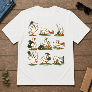 Funny Ducks Playing Pickleball - white - TS2D-White