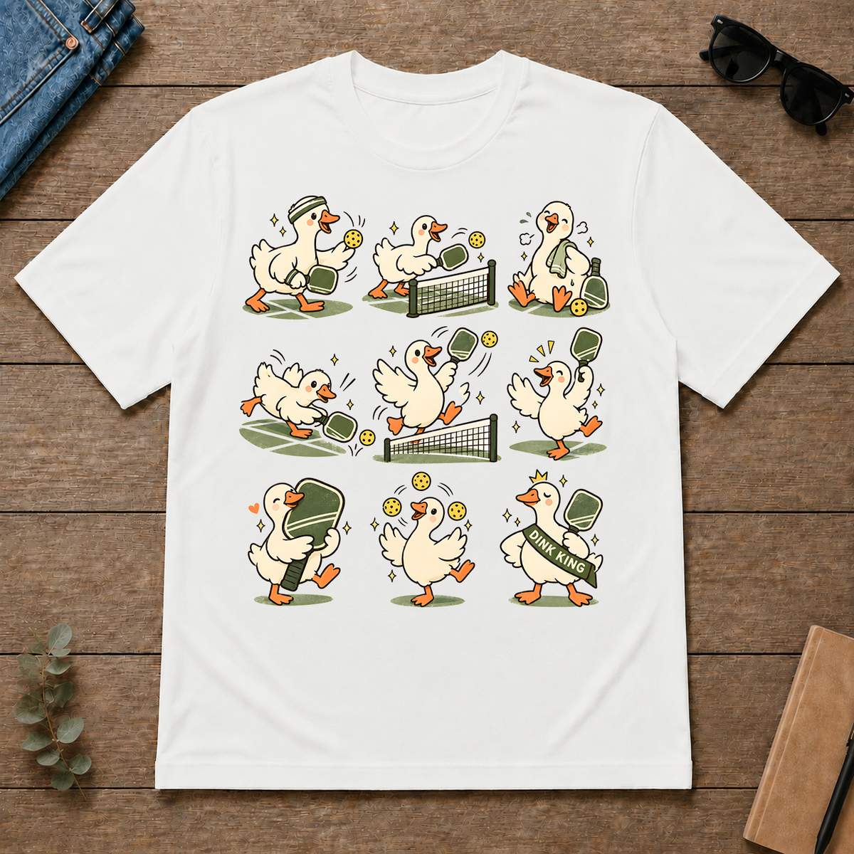 Pickleball Lover Cute Goose - white - TS2D-White