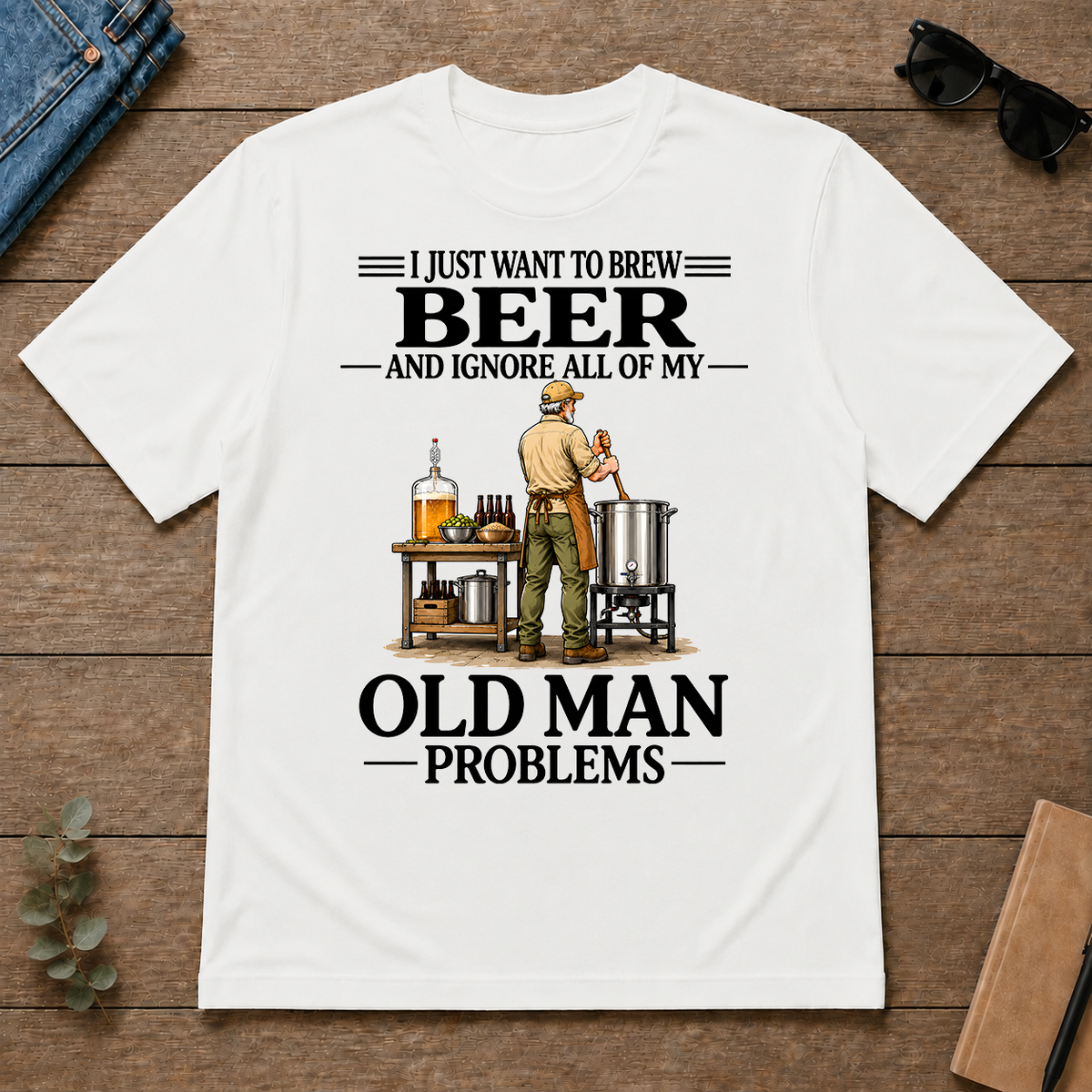 I Just Want To Brew Beer Vintage - white - TS2D-White