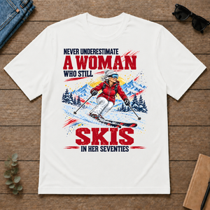 A Woman Still Skis In Her 70s - white - TS2D-White