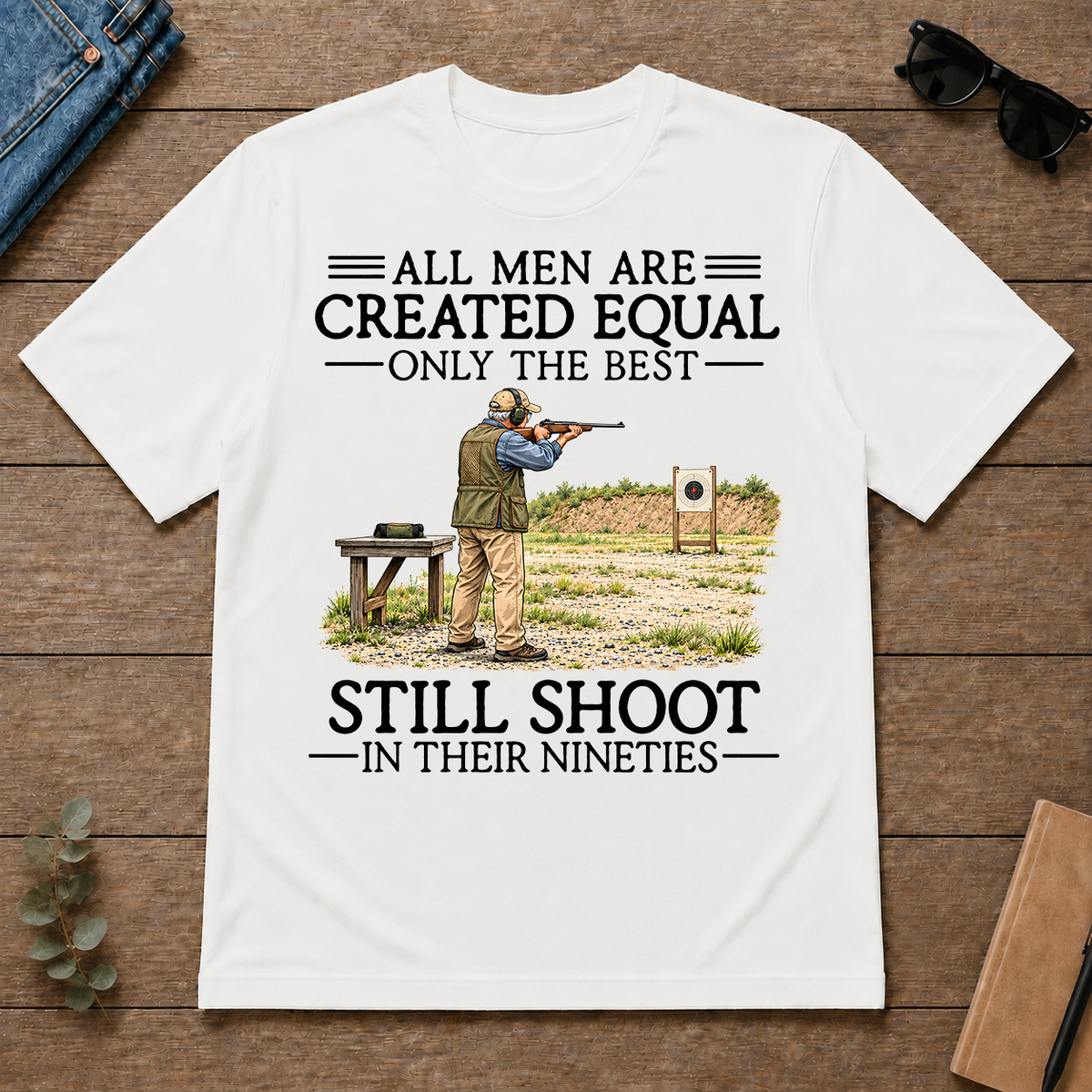 All Men Are Created Equal Only The Best Still Shoot 90s - white - TS2D-White