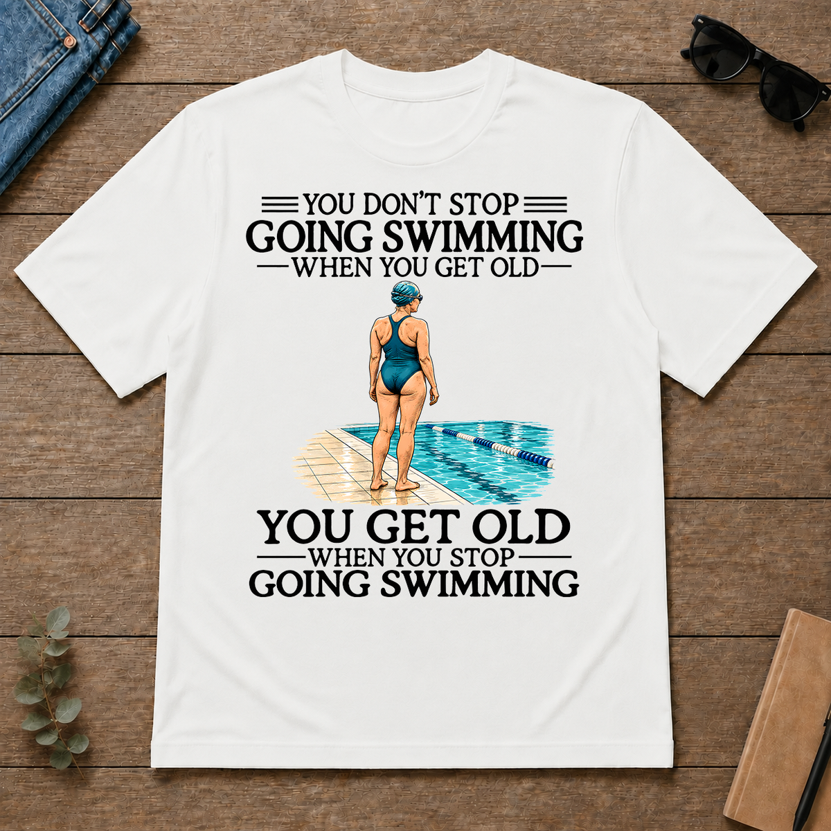 Don't Stop Going Swimming Woman - white - TS2D-White