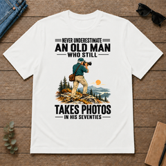 An Old Man Still Takes Photos In His 70s - white - TS2D-White
