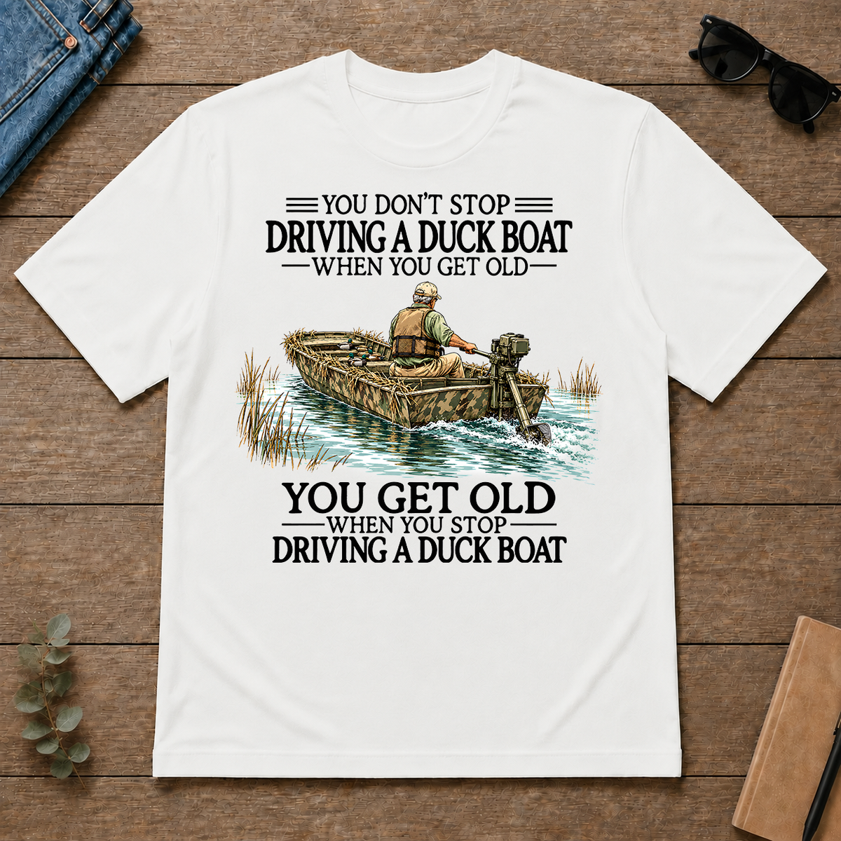 Don't Stop Driving Duck Boat - white - TS2D-White